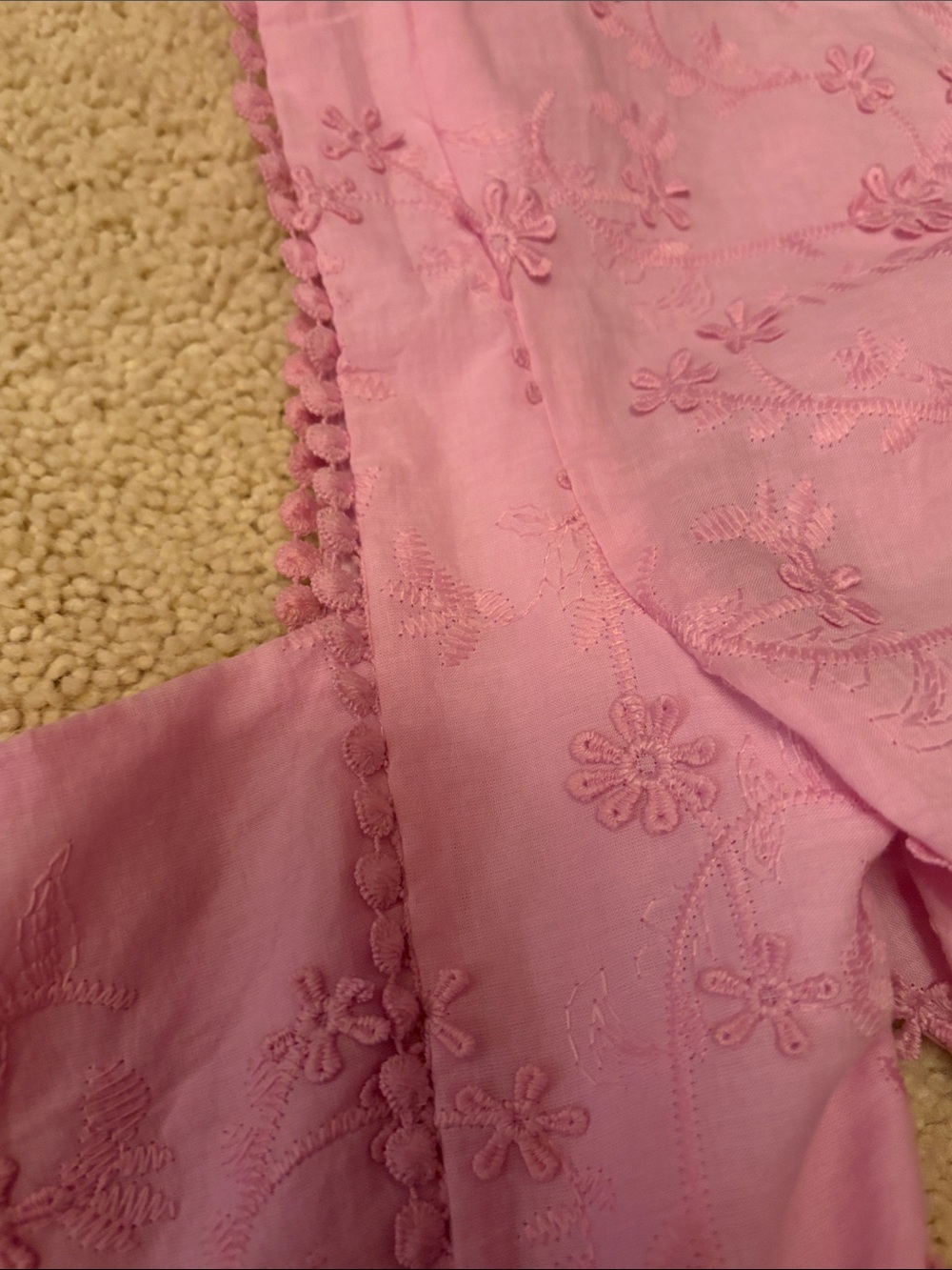 Showpo Pink Eyelet Mini Dress with Ruffle Hem - Picture 5 of 5